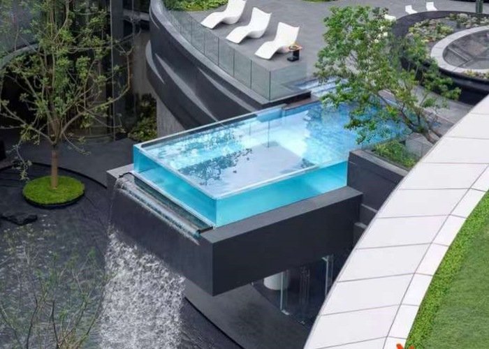 glass bottom swimming pool