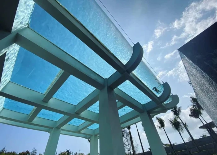 glass bottom pool